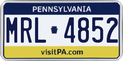 PA license plate MRL4852