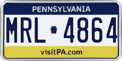 PA license plate MRL4864