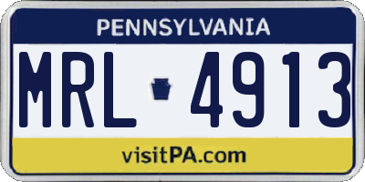 PA license plate MRL4913