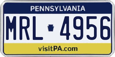 PA license plate MRL4956