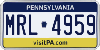 PA license plate MRL4959