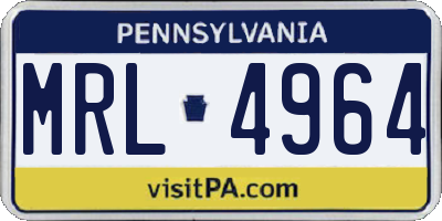 PA license plate MRL4964