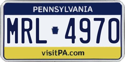 PA license plate MRL4970