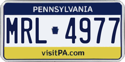 PA license plate MRL4977