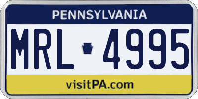 PA license plate MRL4995