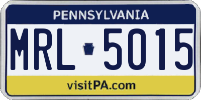 PA license plate MRL5015
