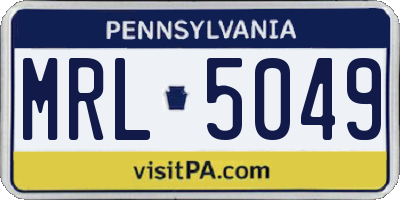 PA license plate MRL5049