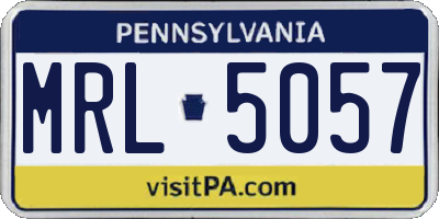 PA license plate MRL5057
