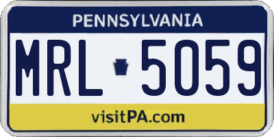 PA license plate MRL5059