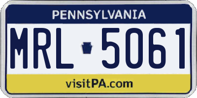 PA license plate MRL5061