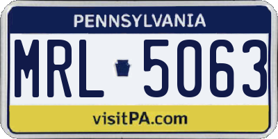 PA license plate MRL5063