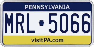 PA license plate MRL5066