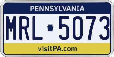 PA license plate MRL5073