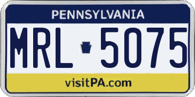 PA license plate MRL5075