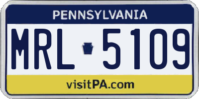 PA license plate MRL5109