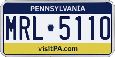 PA license plate MRL5110