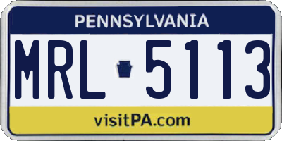 PA license plate MRL5113