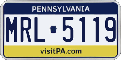 PA license plate MRL5119
