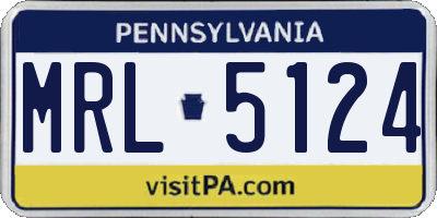 PA license plate MRL5124