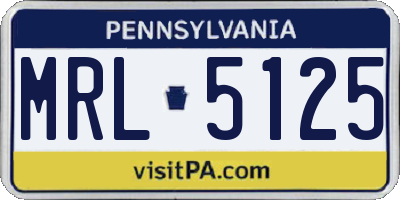 PA license plate MRL5125