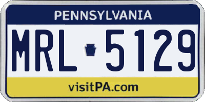 PA license plate MRL5129