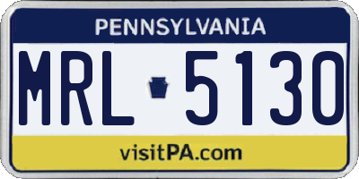 PA license plate MRL5130