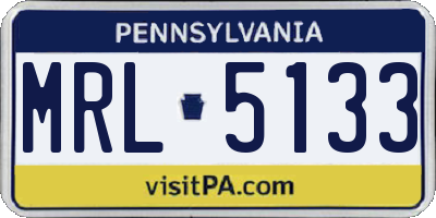 PA license plate MRL5133