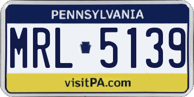 PA license plate MRL5139