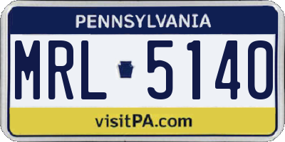 PA license plate MRL5140