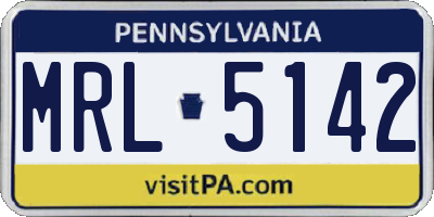 PA license plate MRL5142