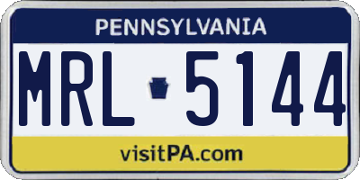 PA license plate MRL5144