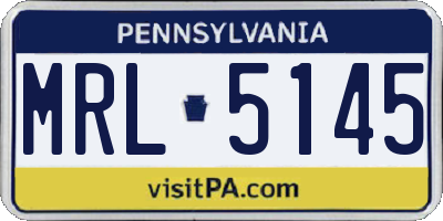 PA license plate MRL5145
