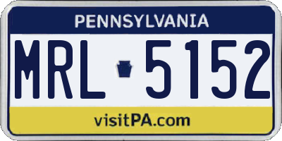 PA license plate MRL5152