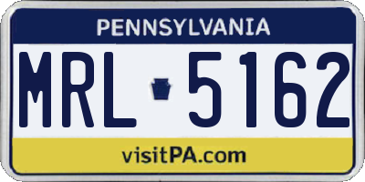 PA license plate MRL5162
