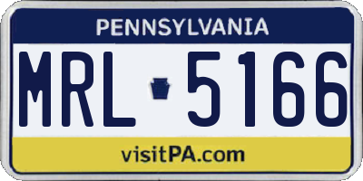 PA license plate MRL5166