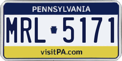 PA license plate MRL5171
