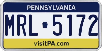 PA license plate MRL5172