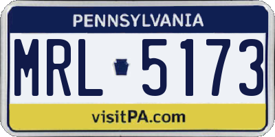 PA license plate MRL5173