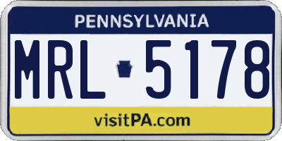 PA license plate MRL5178