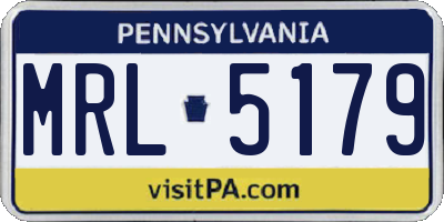 PA license plate MRL5179