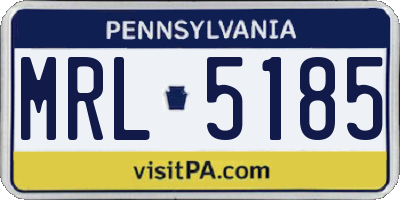 PA license plate MRL5185