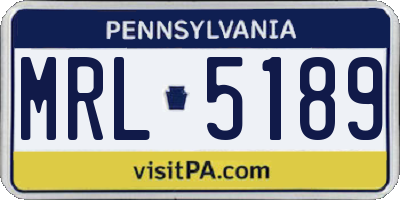 PA license plate MRL5189