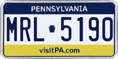 PA license plate MRL5190