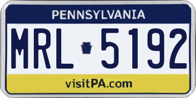 PA license plate MRL5192