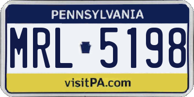 PA license plate MRL5198