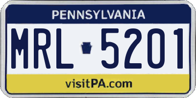 PA license plate MRL5201
