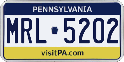 PA license plate MRL5202