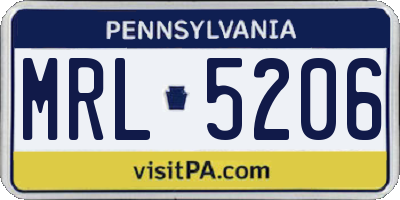 PA license plate MRL5206