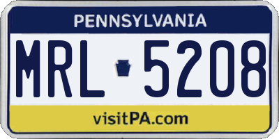 PA license plate MRL5208