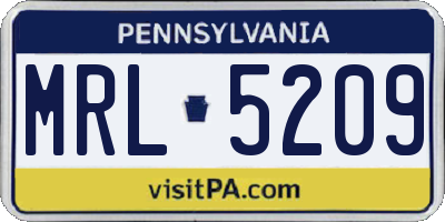 PA license plate MRL5209